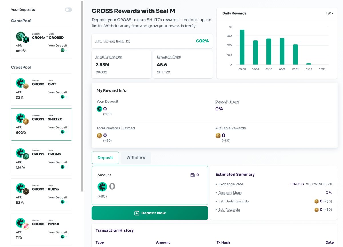 CROSS Rewards reward pools